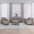 Set de canapele cu perne, 4 piese, gri taupe, textil GartenMobel Dekor