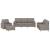Set de canapele cu perne, 4 piese, gri taupe, textil GartenMobel Dekor