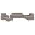Set de canapele cu perne, 4 piese, gri taupe, textil GartenMobel Dekor