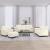 Set de canapele cu perne, 4 piese, crem, catifea GartenMobel Dekor