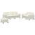 Set de canapele cu perne, 3 piese, crem, catifea GartenMobel Dekor