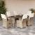 Set bistro de grădină, 7 piese, cu perne, bej, poliratan GartenMobel Dekor