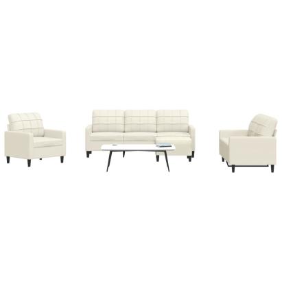 Set de canapele cu perne, 4 piese, crem, catifea GartenMobel Dekor