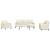 Set de canapele cu perne/rulouri, 4 piese, crem, catifea GartenMobel Dekor