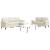 Set de canapele cu perne/rulouri, 3 piese, crem, catifea GartenMobel Dekor