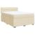Pat box spring cu saltea, crem, 140x200 cm, textil GartenMobel Dekor