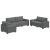 Set de canapele cu perne, 3 piese, gri închis, textil GartenMobel Dekor