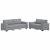 Set de canapele cu perne, 2 piese, gri deschis, textil GartenMobel Dekor