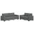 Set de canapele cu perne, 2 piese, gri închis, textil GartenMobel Dekor