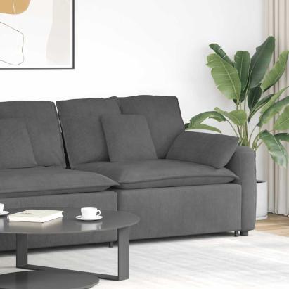 Modul modular capăt pentru cotieră canapea cu perne gri închis GartenMobel Dekor
