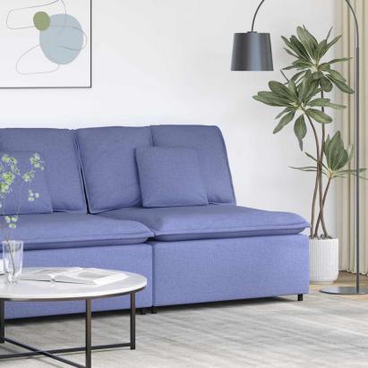 Modul central canapea modulară cu perne, albastru jeans, 100 cm GartenMobel Dekor
