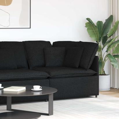 Modul de colț pentru canapea modulară cu perne, negru, 100 cm GartenMobel Dekor