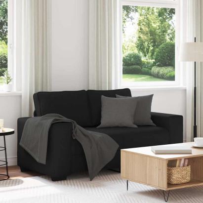 Canapea cu 2 locuri, neagră, 120 cm, material textil GartenMobel Dekor