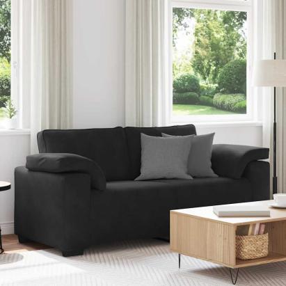 Canapea loveseat neagră 140 cm catifea GartenMobel Dekor