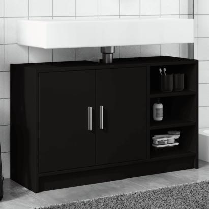 Dulap de chiuvetă, negru, 90x29x55 cm, lemn prelucrat GartenMobel Dekor