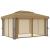 Pavilion cu perdea, gri taupe, 4x3 m, aluminiu GartenMobel Dekor
