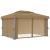 Pavilion cu perdea, gri taupe, 4x3 m, aluminiu GartenMobel Dekor