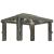 Pavilion cu perdea & șir de lumini LED, gri taupe, 4x3 m GartenMobel Dekor