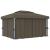 Pavilion cu perdea & șir de lumini LED, gri taupe, 4x3 m GartenMobel Dekor