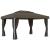 Pavilion cu perdea & șir de lumini LED, gri taupe, 4x3 m GartenMobel Dekor