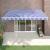 Copertină retractabilă automată, albastru și alb, 4x3 m GartenMobel Dekor
