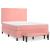 Pat box spring cu saltea, roz, 140x190 cm, catifea GartenMobel Dekor
