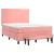 Pat box spring cu saltea, roz, 140x190 cm, catifea GartenMobel Dekor