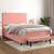 Pat box spring cu saltea, roz, 140x190 cm, catifea GartenMobel Dekor