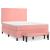 Pat box spring cu saltea, roz, 140x200 cm, catifea GartenMobel Dekor