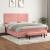 Pat box spring cu saltea, roz, 160x200 cm, catifea GartenMobel Dekor