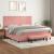 Pat box spring cu saltea, roz, 200x200 cm, catifea GartenMobel Dekor
