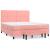 Pat box spring cu saltea, roz, 160x200 cm, catifea GartenMobel Dekor