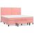 Pat box spring cu saltea, roz, 200x200 cm, catifea GartenMobel Dekor