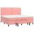Pat box spring cu saltea, roz, 200x200 cm, catifea GartenMobel Dekor