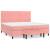 Pat box spring cu saltea, roz, 200x200 cm, catifea GartenMobel Dekor