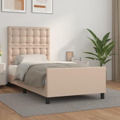 Cadru de pat cu tăblie, cappuccino, 90x190 cm, piele ecologică GartenMobel Dekor