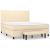 Pat box spring cu saltea, crem, 160x200 cm, material textil GartenMobel Dekor