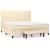 Pat box spring cu saltea, crem, 200x200 cm, textil GartenMobel Dekor