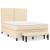Pat box spring cu saltea, crem, 140x200 cm, textil GartenMobel Dekor