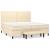 Pat box spring cu saltea, crem, 200x200 cm, textil GartenMobel Dekor