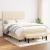Pat continental cu saltea, crem, 140x200 cm, material textil GartenMobel Dekor