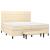 Pat box spring cu saltea, crem, 200x200 cm, textil GartenMobel Dekor