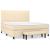 Pat box spring cu saltea, crem, 160x200 cm, material textil GartenMobel Dekor