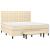 Pat box spring cu saltea, crem, 200x200 cm, textil GartenMobel Dekor