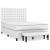 Pat box spring cu saltea, alb, 140x190 cm, piele ecologică GartenMobel Dekor