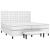 Pat box spring cu saltea, alb, 200x200 cm, piele ecologică GartenMobel Dekor