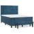 Pat box spring cu saltea, albastru închis, 140x190 cm, catifea GartenMobel Dekor