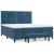 Pat box spring cu saltea, albastru închis, 180x200 cm, catifea GartenMobel Dekor