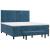 Pat box spring cu saltea, albastru închis, 160x200 cm, catifea GartenMobel Dekor