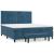 Pat box spring cu saltea, albastru închis, 160x200 cm, catifea GartenMobel Dekor